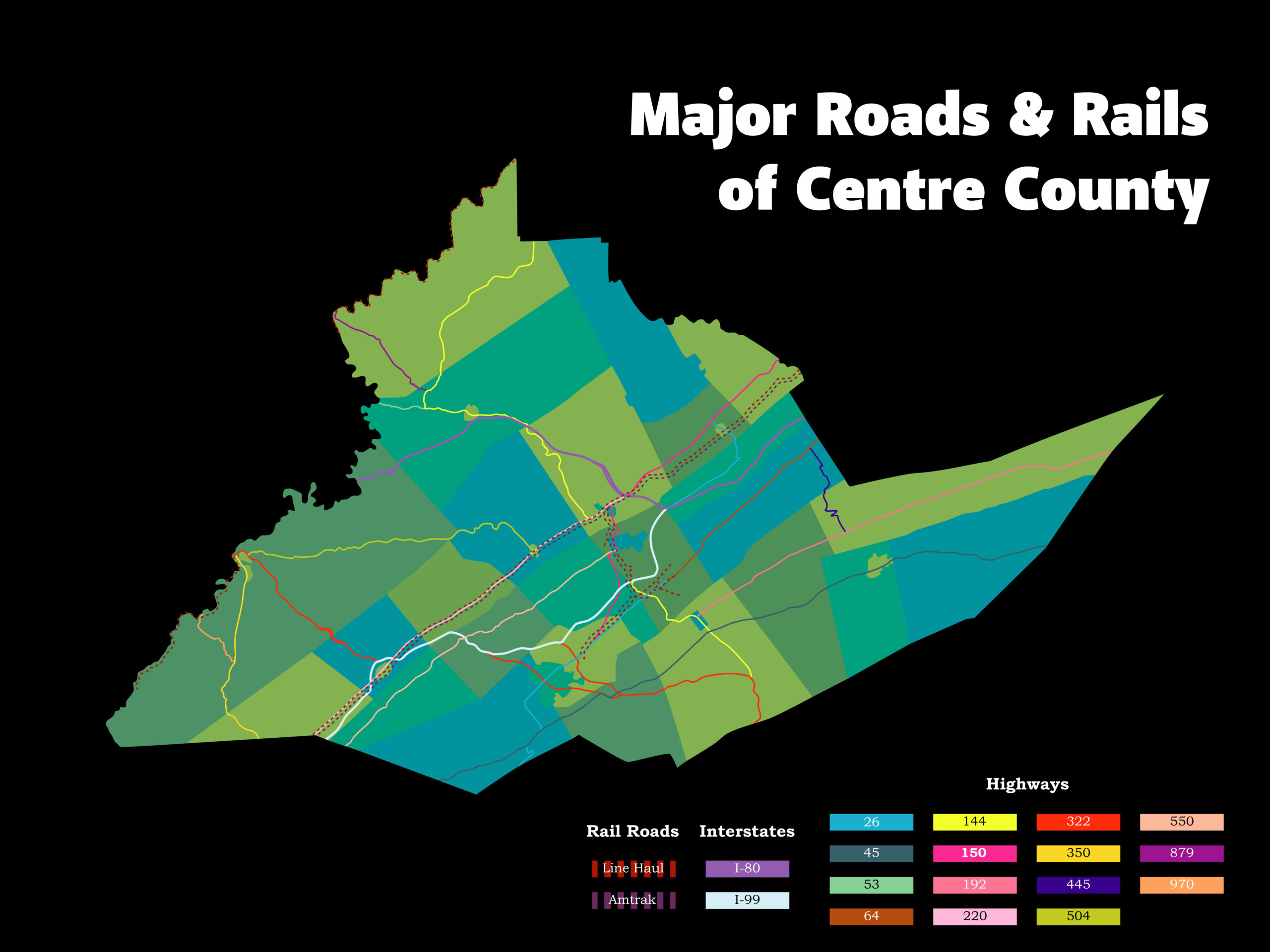Map of Centre County
